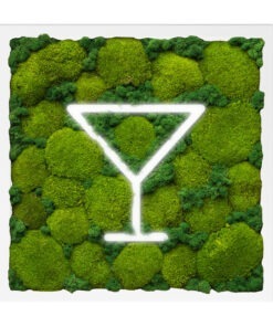 Moosbild Cocktail I Ballenmoos-Mix I Heller Rahmen I Weißer Hintergrund