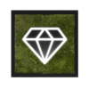 Moosbild Diamant I Waldmoos I Schwarzer Rahmen