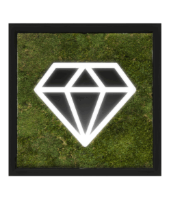Moosbild Diamant I Waldmoos I Schwarzer Rahmen