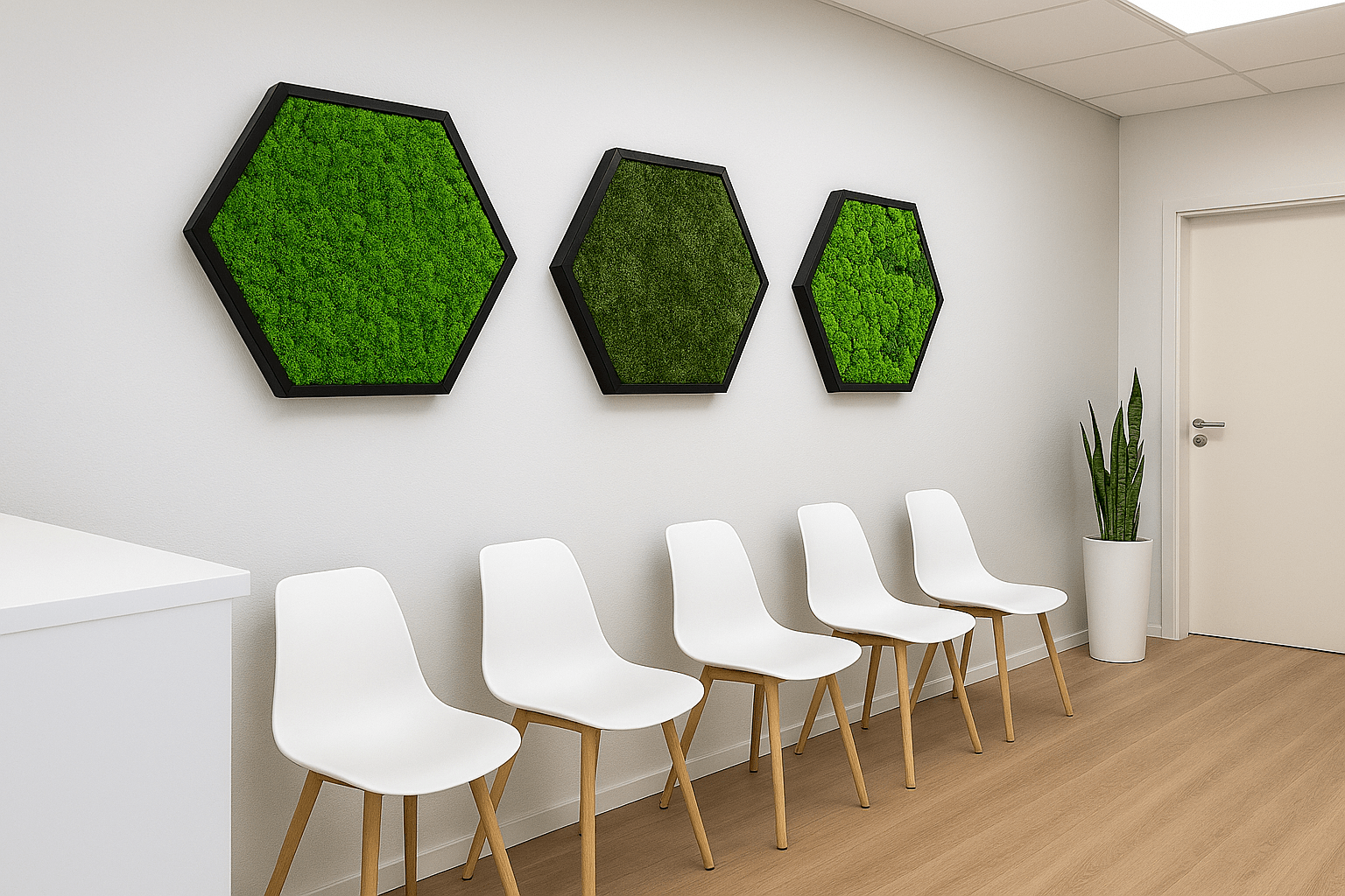 Moosbild Hexagon I Praxis