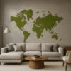 Moosbild Weltkarte kleben
