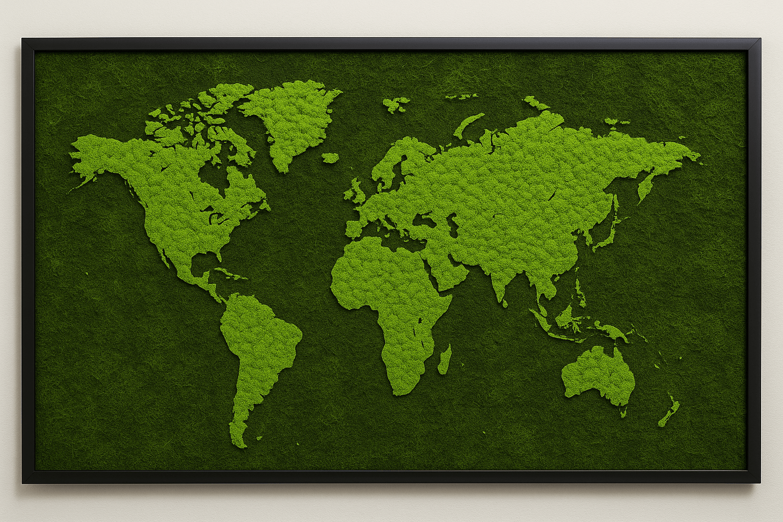 Moosbild weltkarte Rahmen